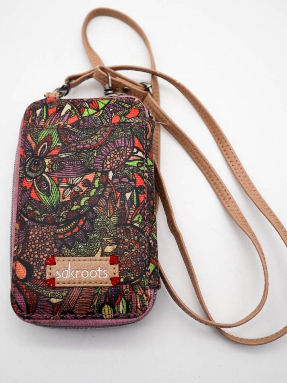 Sak Roots Artist Circle Crossbody Mini Purse Cell Phone Case Wallet Floral Boho
